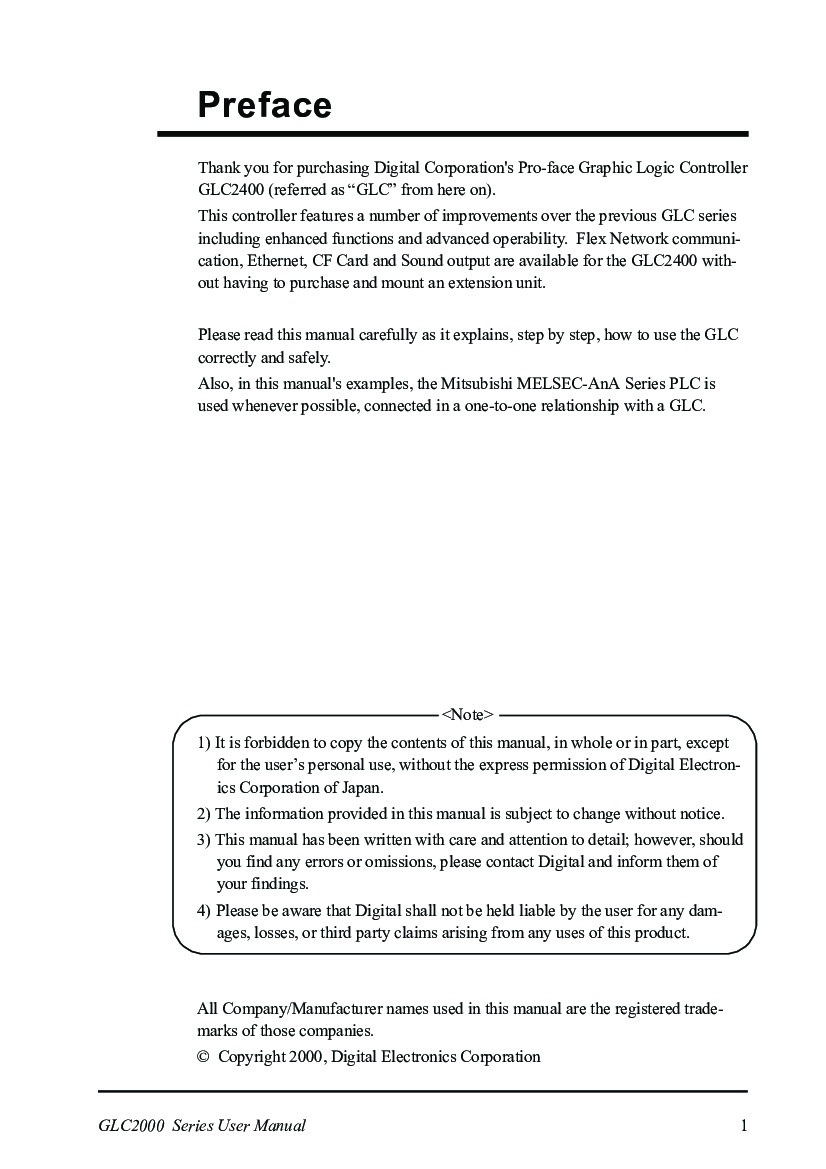 First Page Image of GLC2400 User Manual.pdf